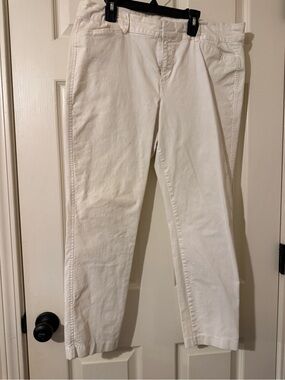 White Straight-Leg Cotton Pants